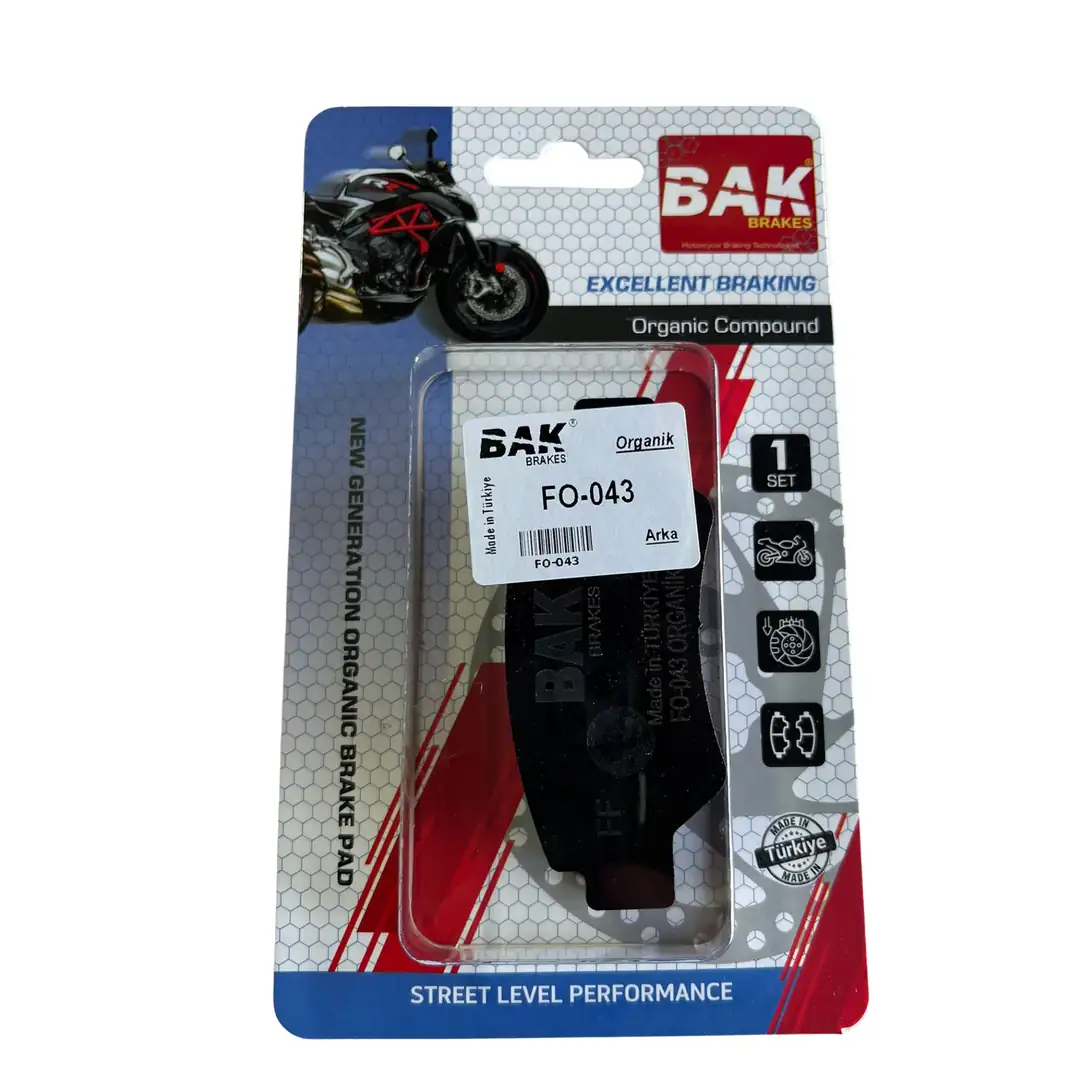 BAK BRAKES FO-043 Organik ATV Fren Balata Seti (ARKA)