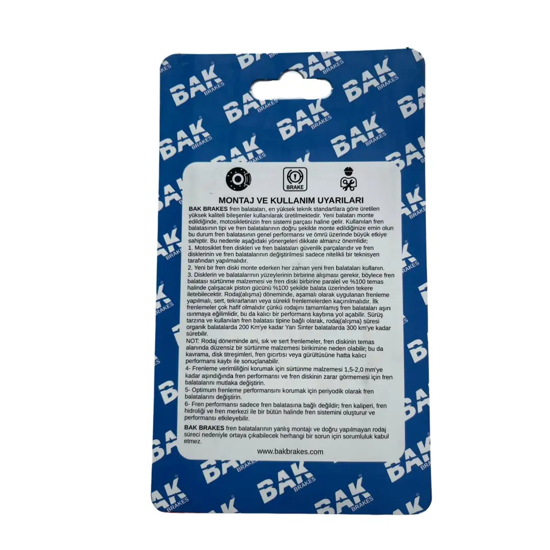 BAK BRAKES FO-058 Organik Fren Balata Seti (ÖN)