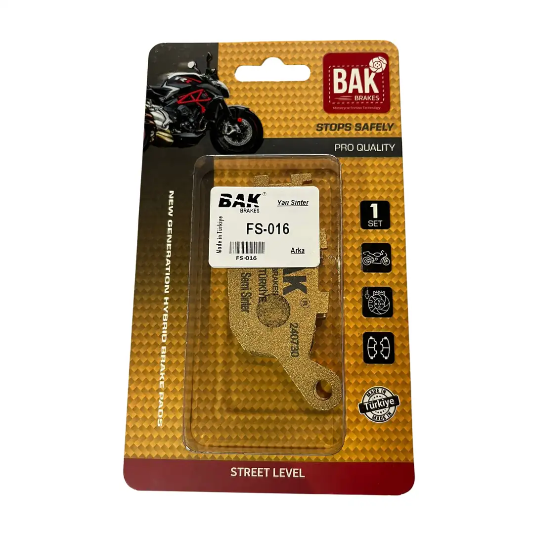 BAK BRAKES FS-016 Yarı Sinter Fren Balata Seti (ARKA)