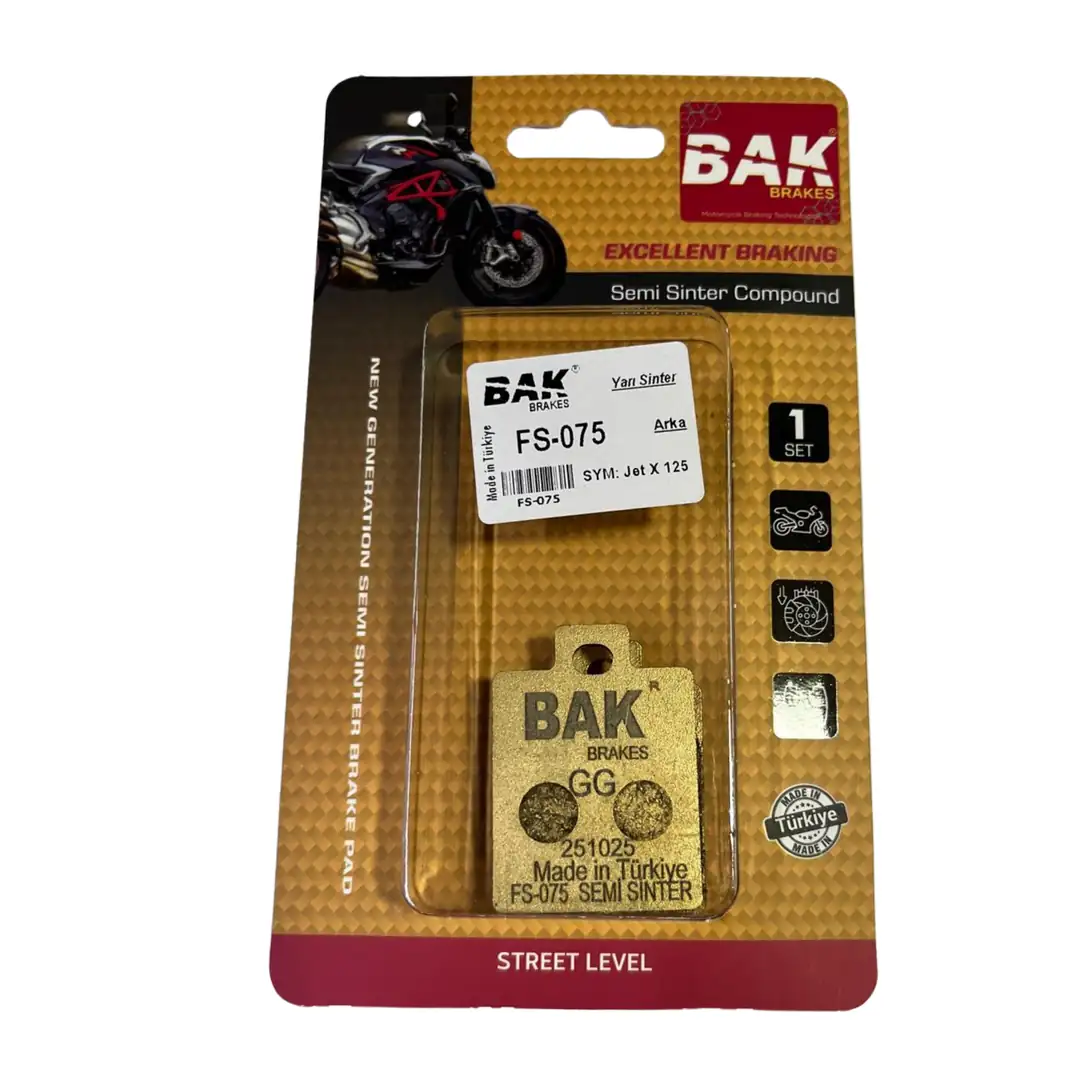 BAK BRAKES FS-075 Yarı Sinter Fren Balata Seti (ARKA)