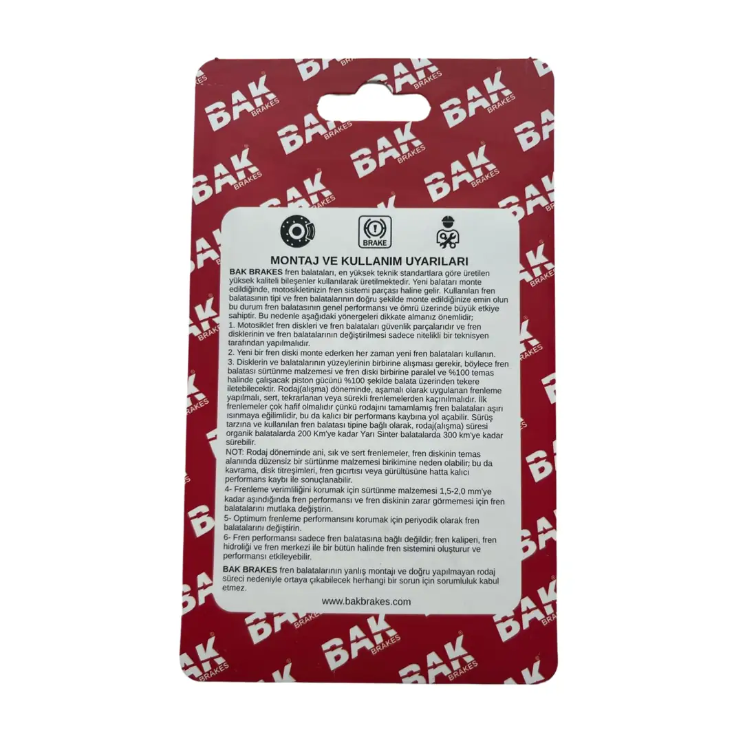BAK BRAKES FS-077 Yarı Sinter ATV Fren Balata Seti (ÖN ARKA)